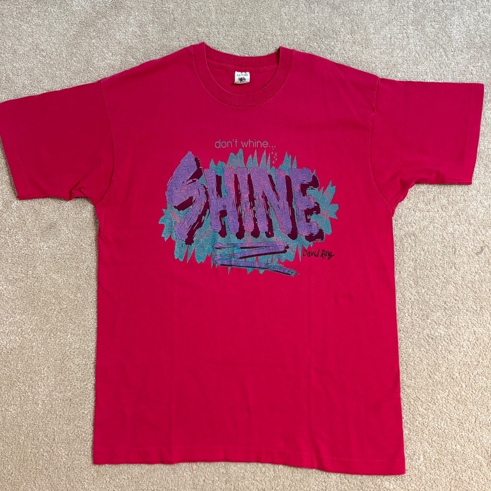 Vintage Graphic‎ Men's T-Shirt Don't Whine Shine David Ring XL single stitch